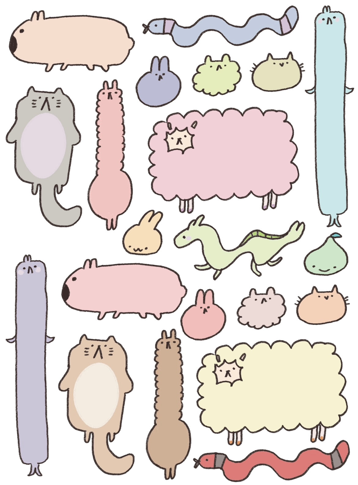 Sillywillies paper Sticker sheet - writable :)