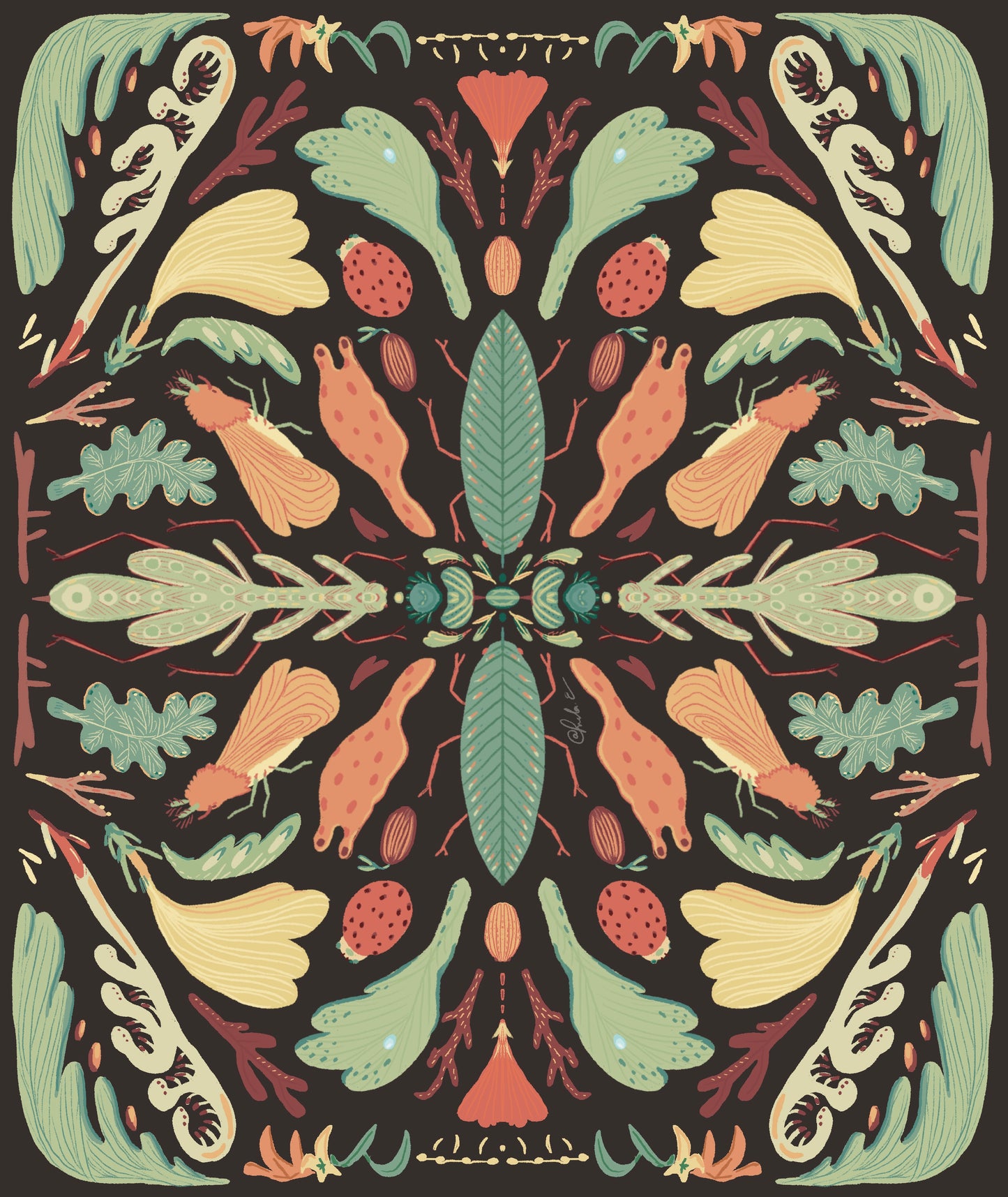 bugs camouflage Print  - Little Forest Art Prints (LFP 014)
