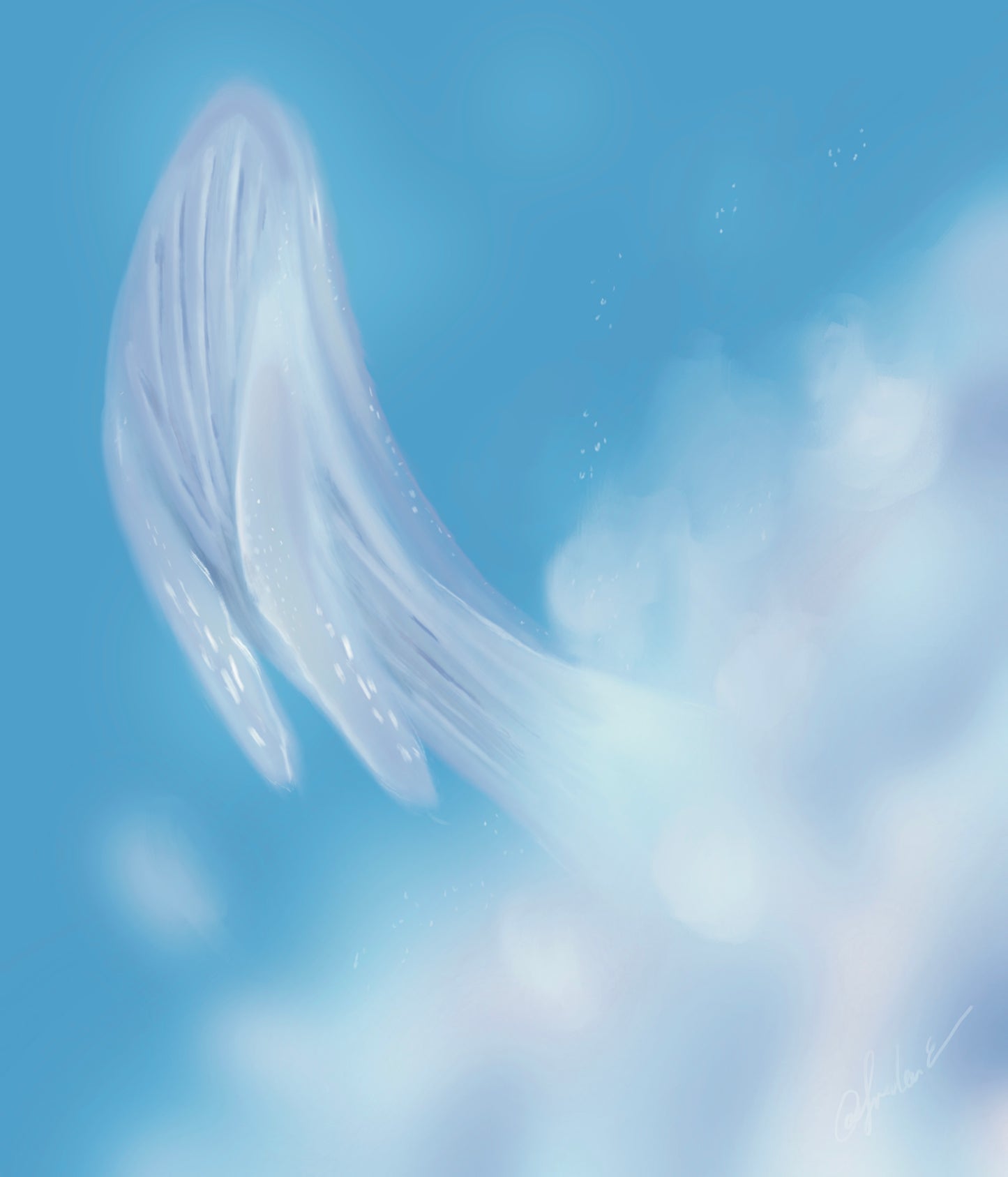 Whale Clouds Large print - Little Forest Art Prints (LFP 018)