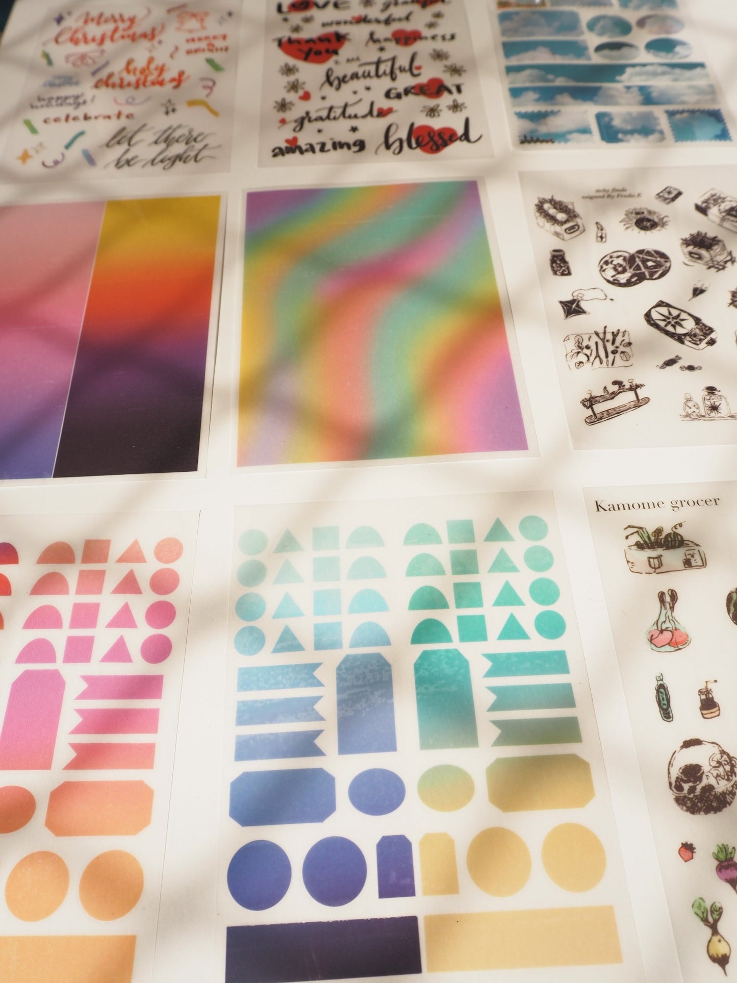 Sandy Blue Planner inserts and Paddlepop sheet - Rub-on Stickers/ Transfer Stickers 010 and 011 (LFSO)