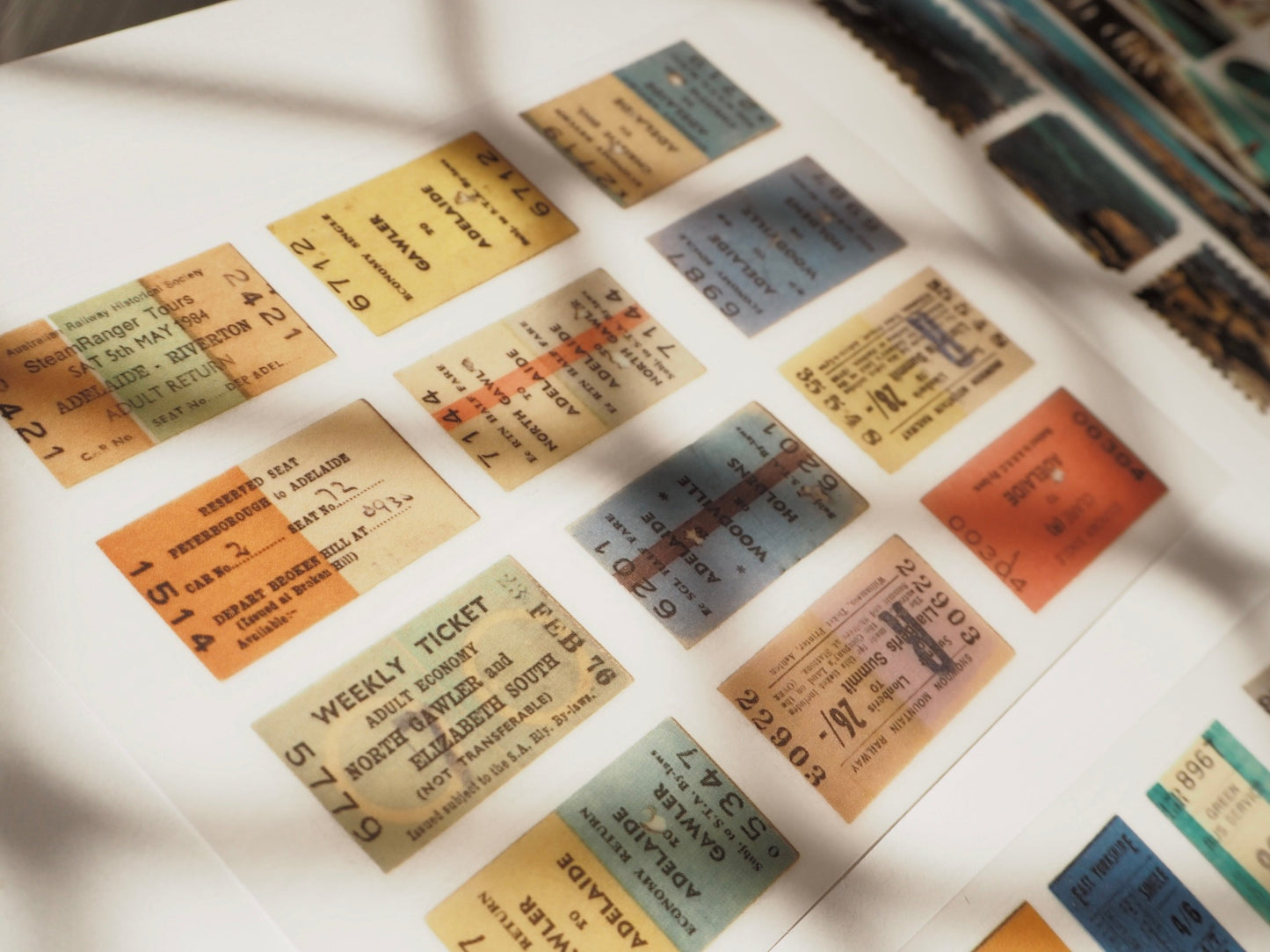 Vintage tickets 2 sheets - Rub-on / Transfer Stickers 027 and 028