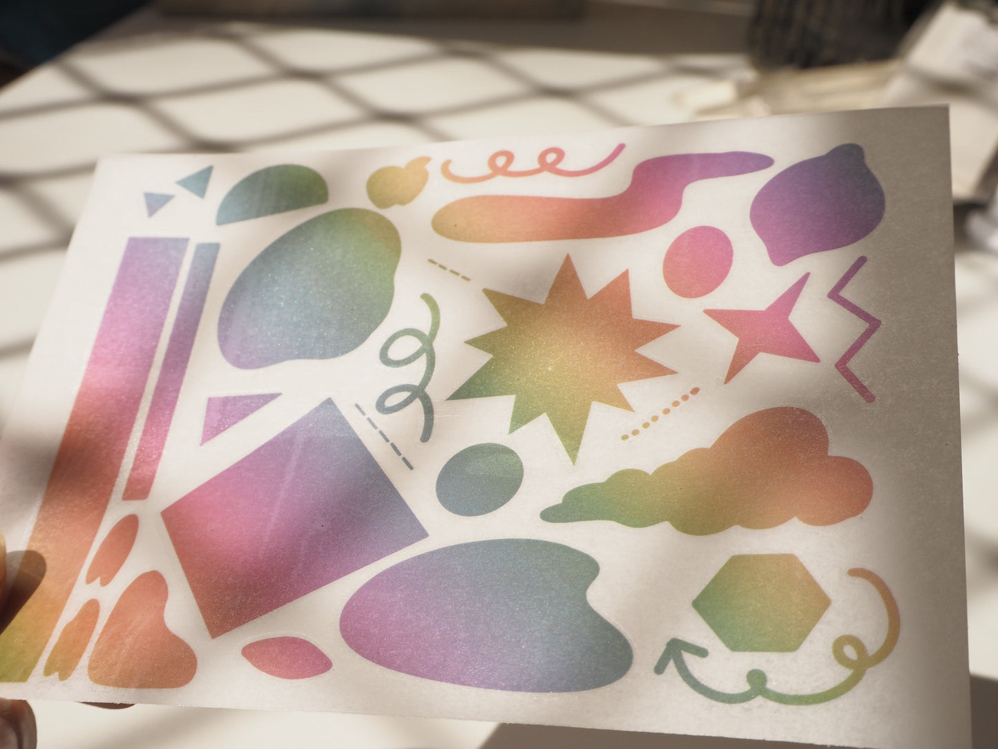 Rainbow Sea Creatures and Rainbow Shapes - Rub-on Stickers/ Transfer Stickers 019 and 020 (LFSO)