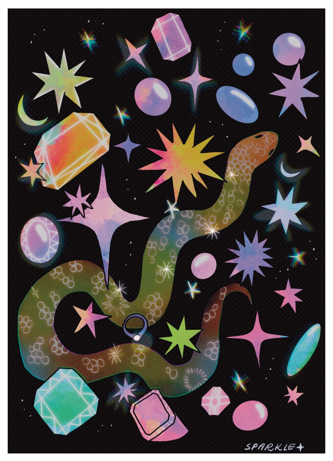 Snake Sparkle Print A4 or A5