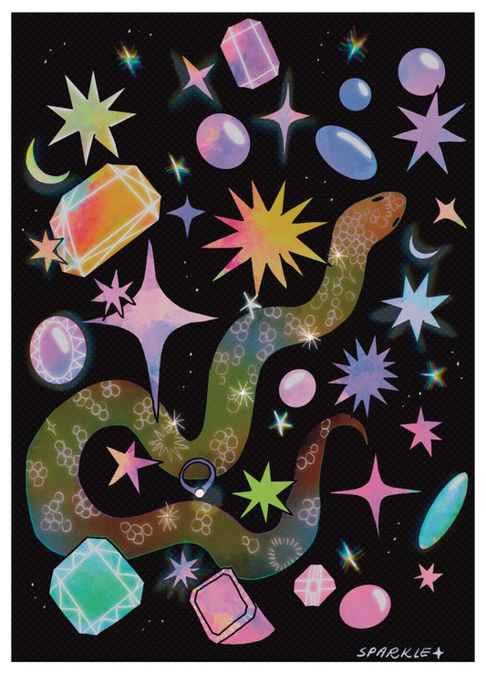 Snake Sparkle Print A4 or A5