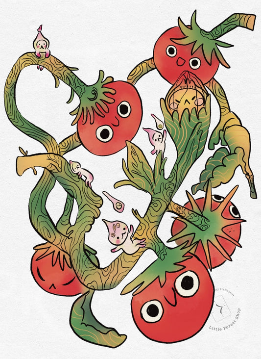 Tomatoes and Dew Drop Sprites Print A4 or A5