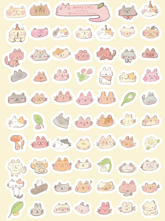 Bunny Cats Big Sticker sheet