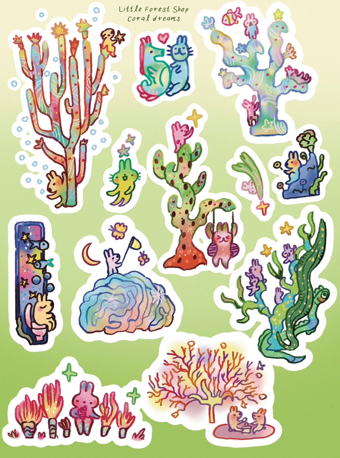 Coral Dreams Vinyl Sticker Sheet