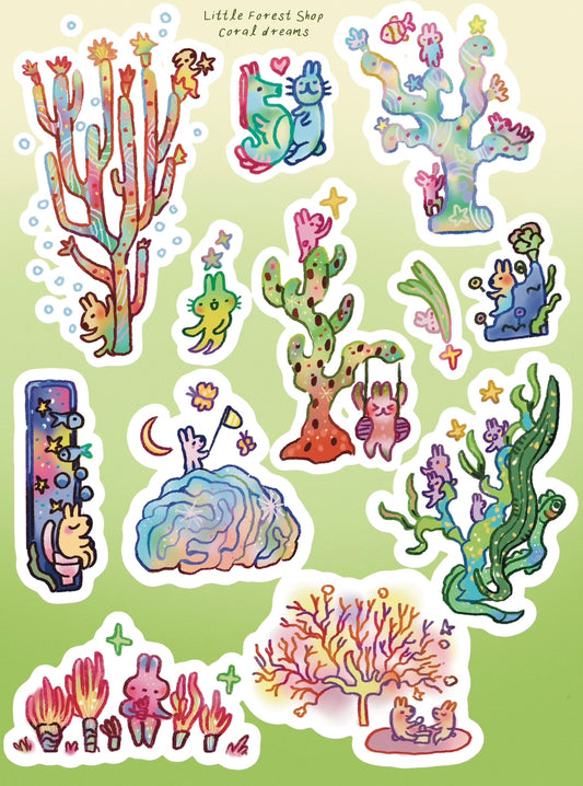 Coral Dreams Vinyl Sticker Sheet