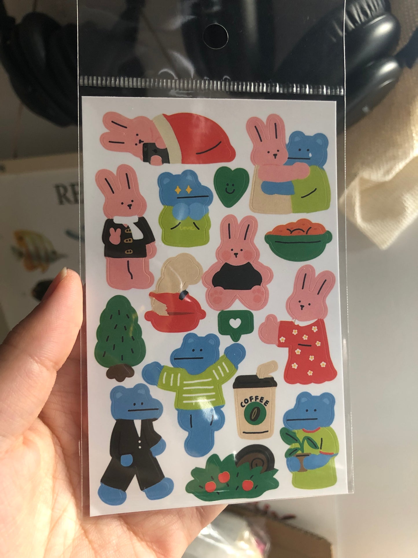 Cute animals bright colours sticker single sheet  Korean style bear bunny and koala RESTOCKED!