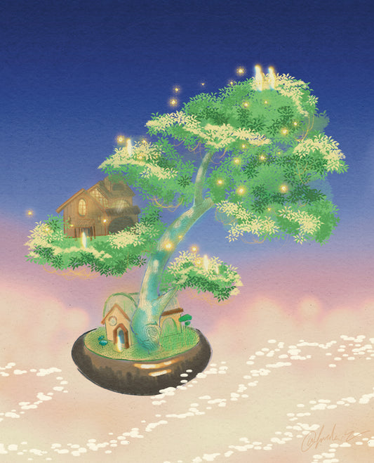 Bonsai Family Tree print (Large) -Little Forest Art Prints (LFP001)