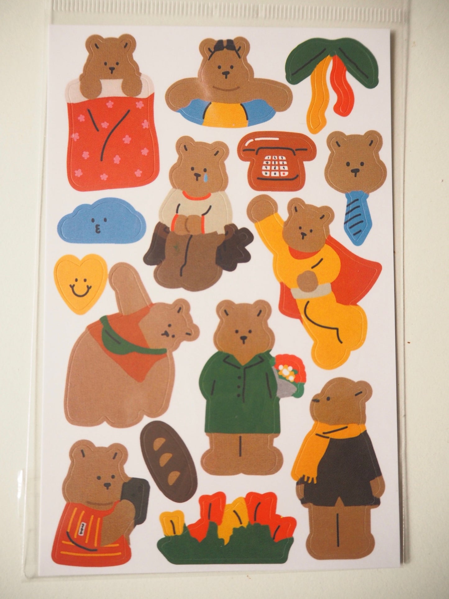 Cute animals bright colours sticker single sheet  Korean style bear bunny and koala RESTOCKED!