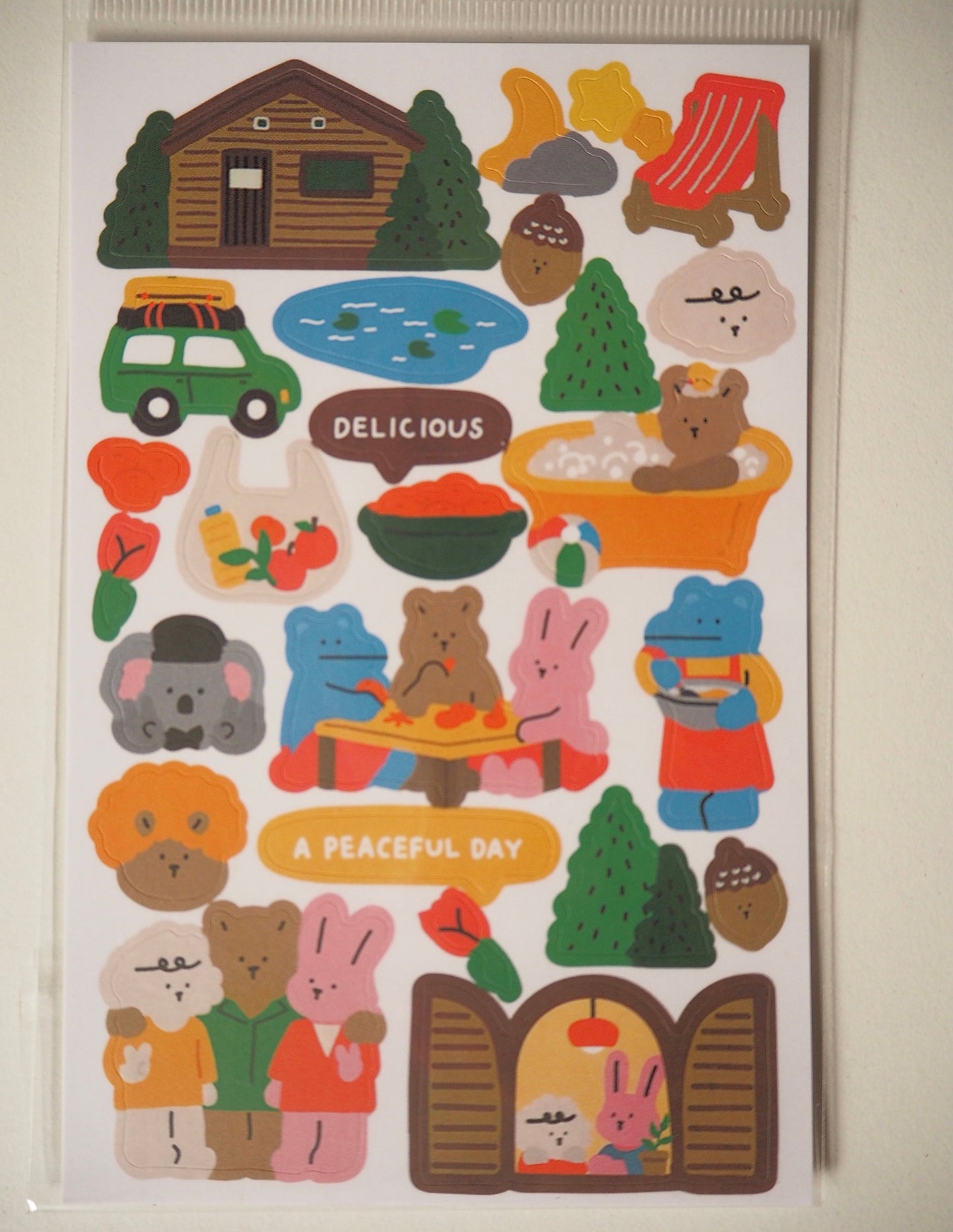 Cute animals bright colours sticker single sheet  Korean style bear bunny and koala RESTOCKED!