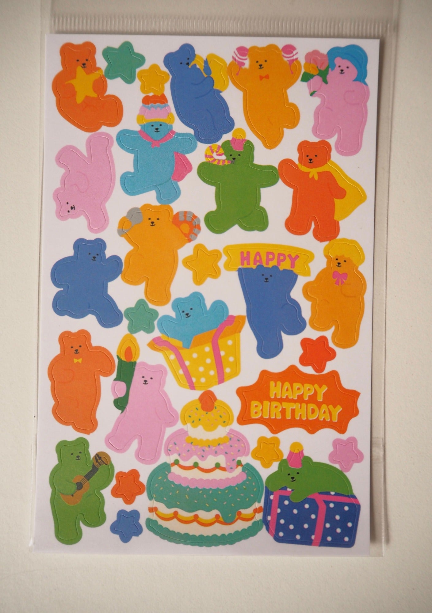 Cute animals bright colours sticker single sheet  Korean style bear bunny and koala RESTOCKED!