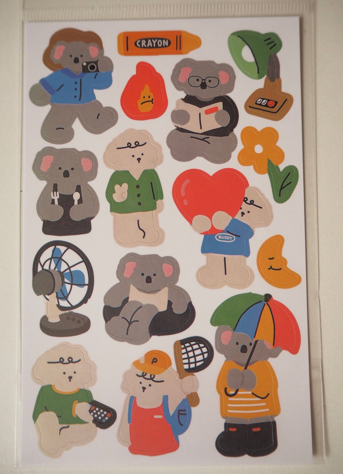 Cute animals bright colours sticker single sheet  Korean style bear bunny and koala RESTOCKED!