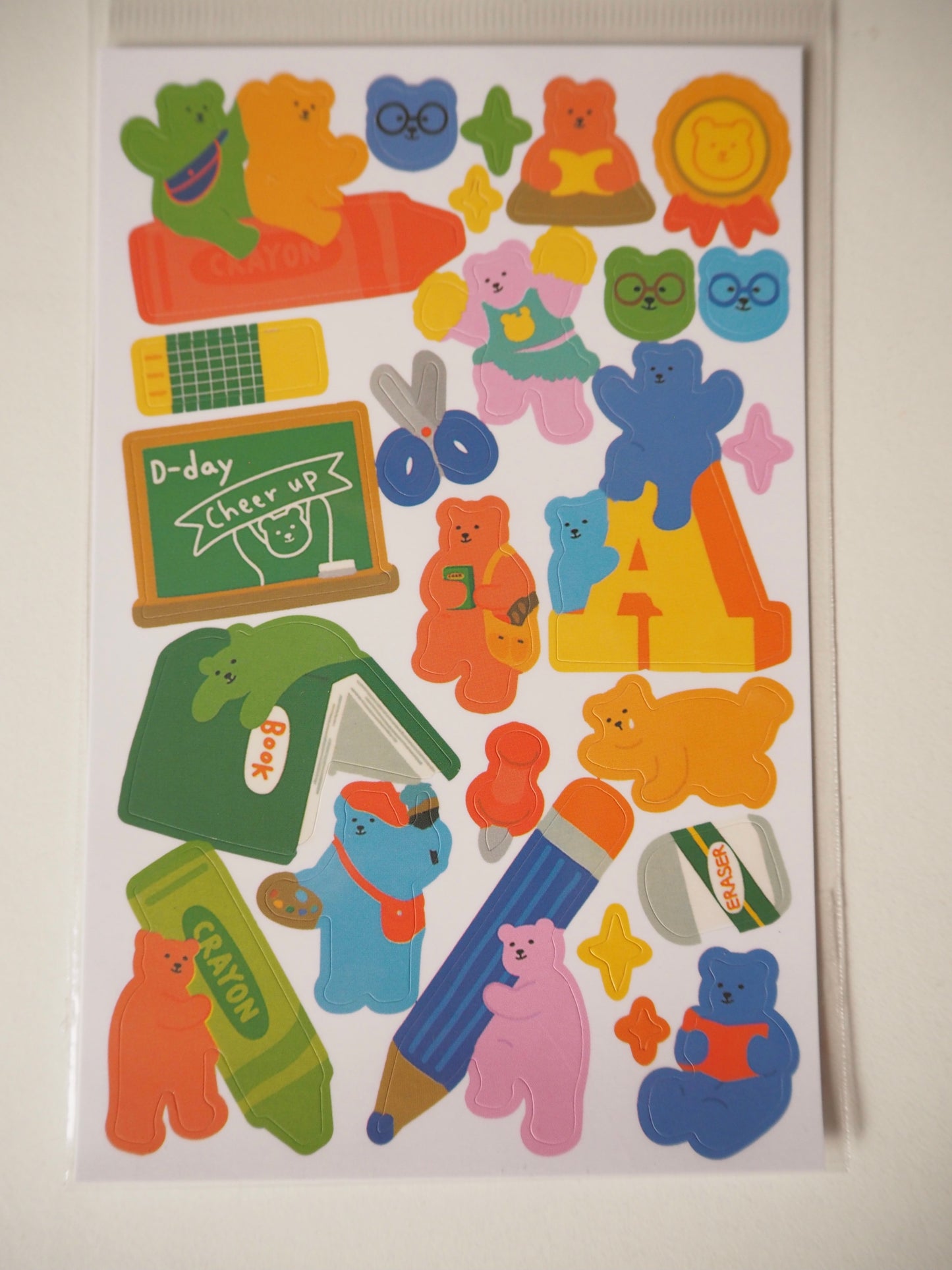 Cute animals bright colours sticker single sheet  Korean style bear bunny and koala RESTOCKED!