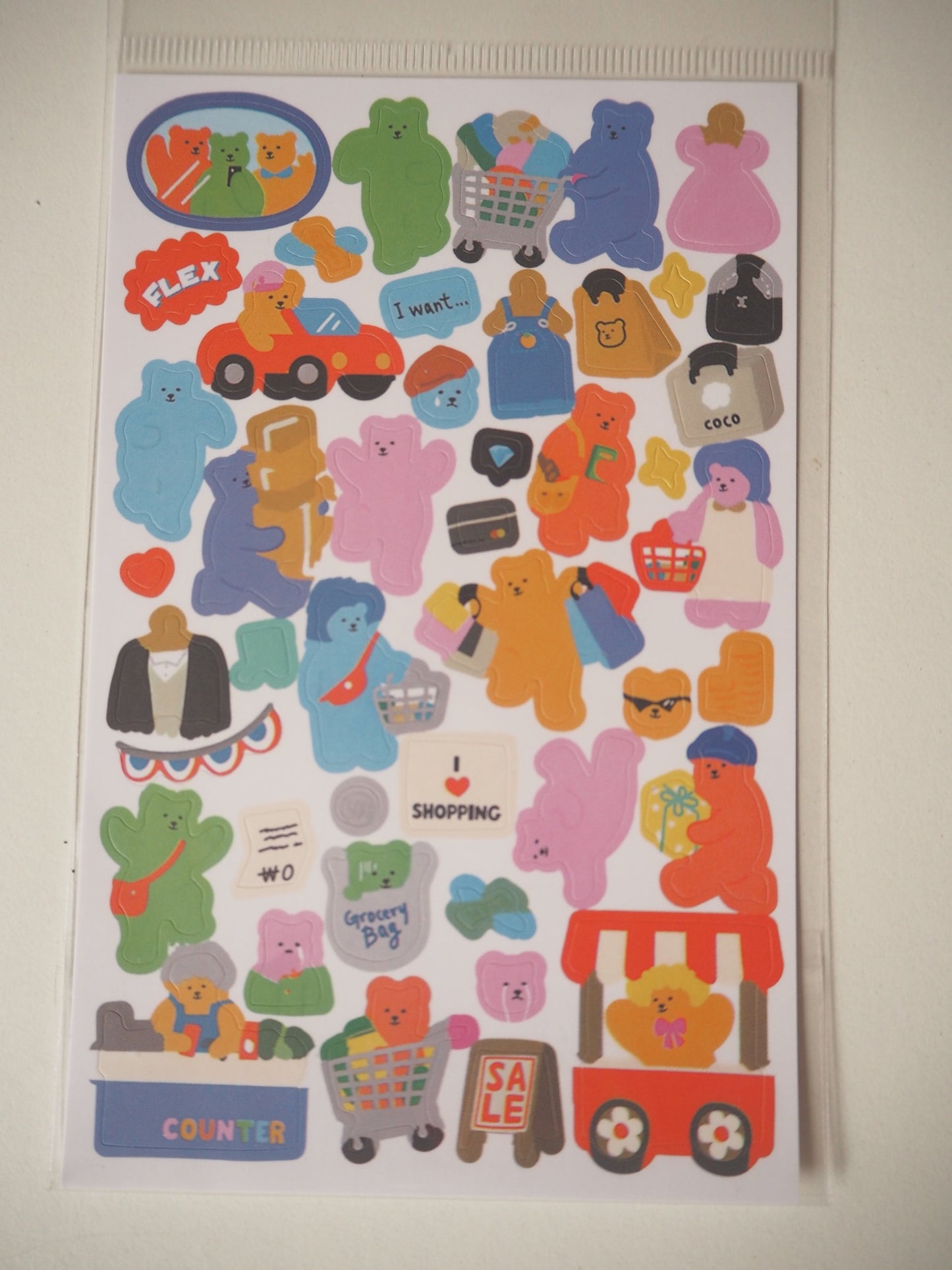 Cute animals bright colours sticker single sheet  Korean style bear bunny and koala RESTOCKED!