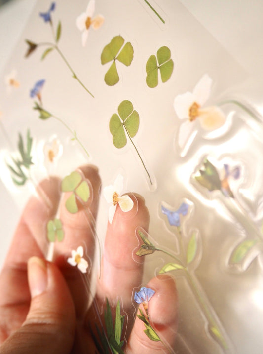 Stickers Flower clear Style! Add flowers and beautiful greenery to your pages! Hua Zhi XI Lie