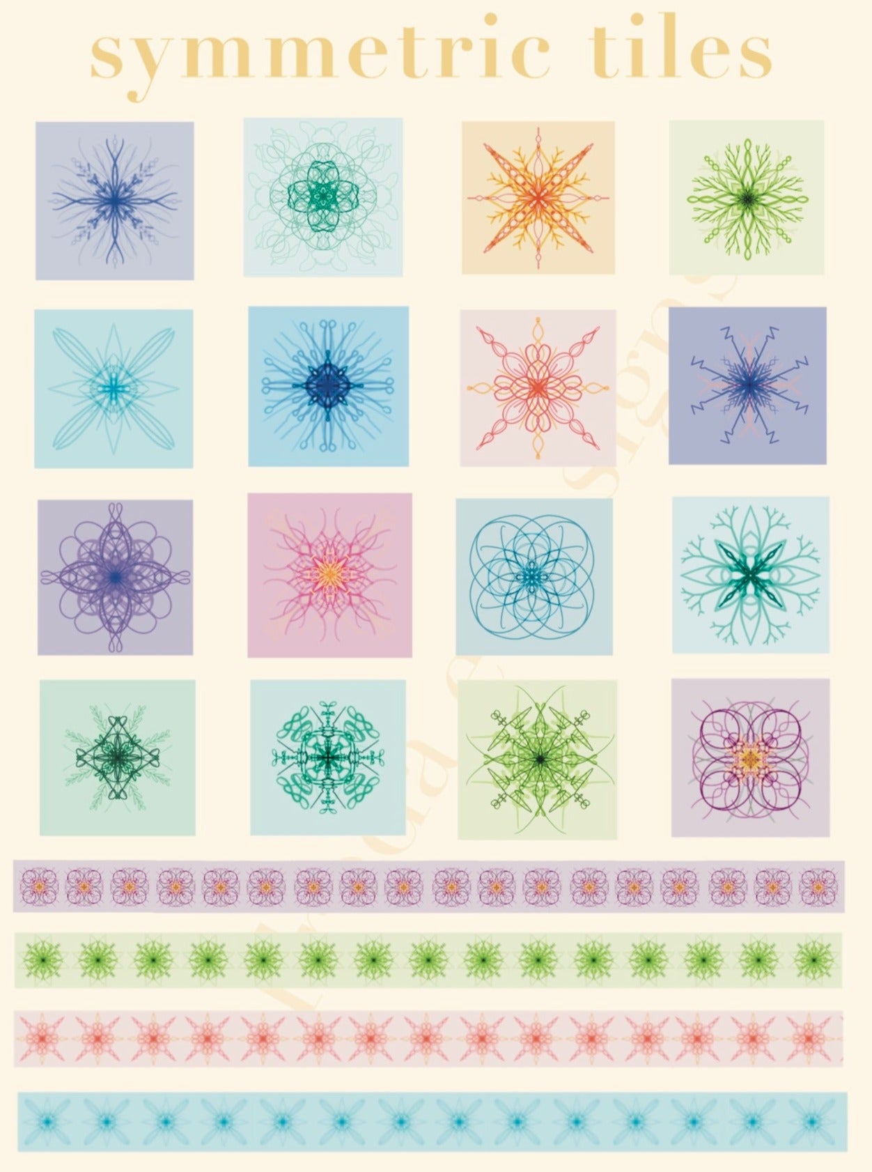 Symmetric Tiles - Rub-on/ Transfer Stickers 023 (LFSO)