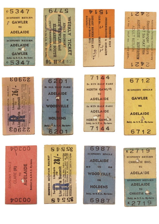Vintage tickets 2 sheets - Rub-on / Transfer Stickers 027 and 028