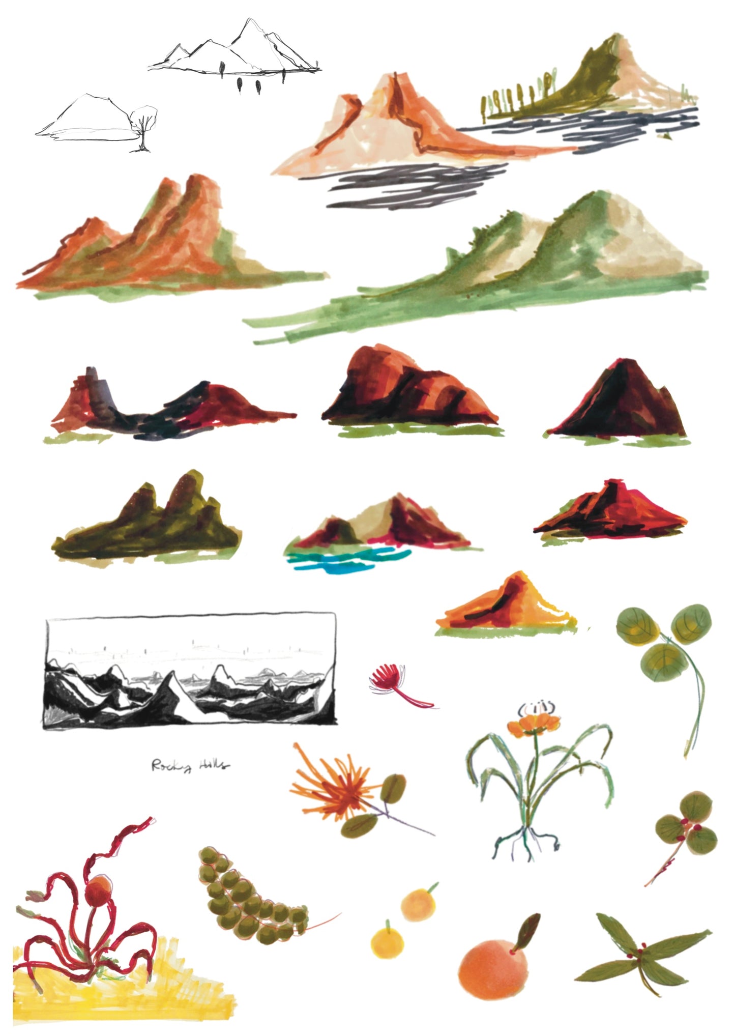 Mountains - Rub-on Stickers/ Transfer Stickers 025 (LFSO)