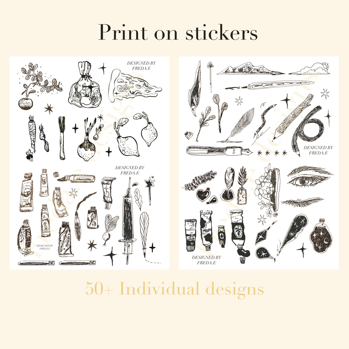 Ink and Eye - Rub-on Stickers/ Transfer Stickers 017 (LFSO)