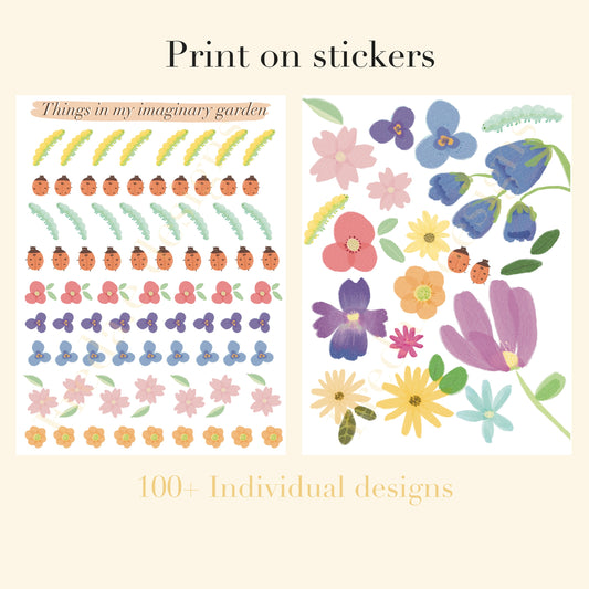 Things in My imaginary Garden - Rub-on Stickers/ Transfer Stickers 004 and 005 (LFSO)